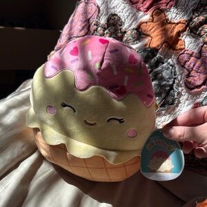 Squishmallows Pink and Cream Ice Cream Cone Plush